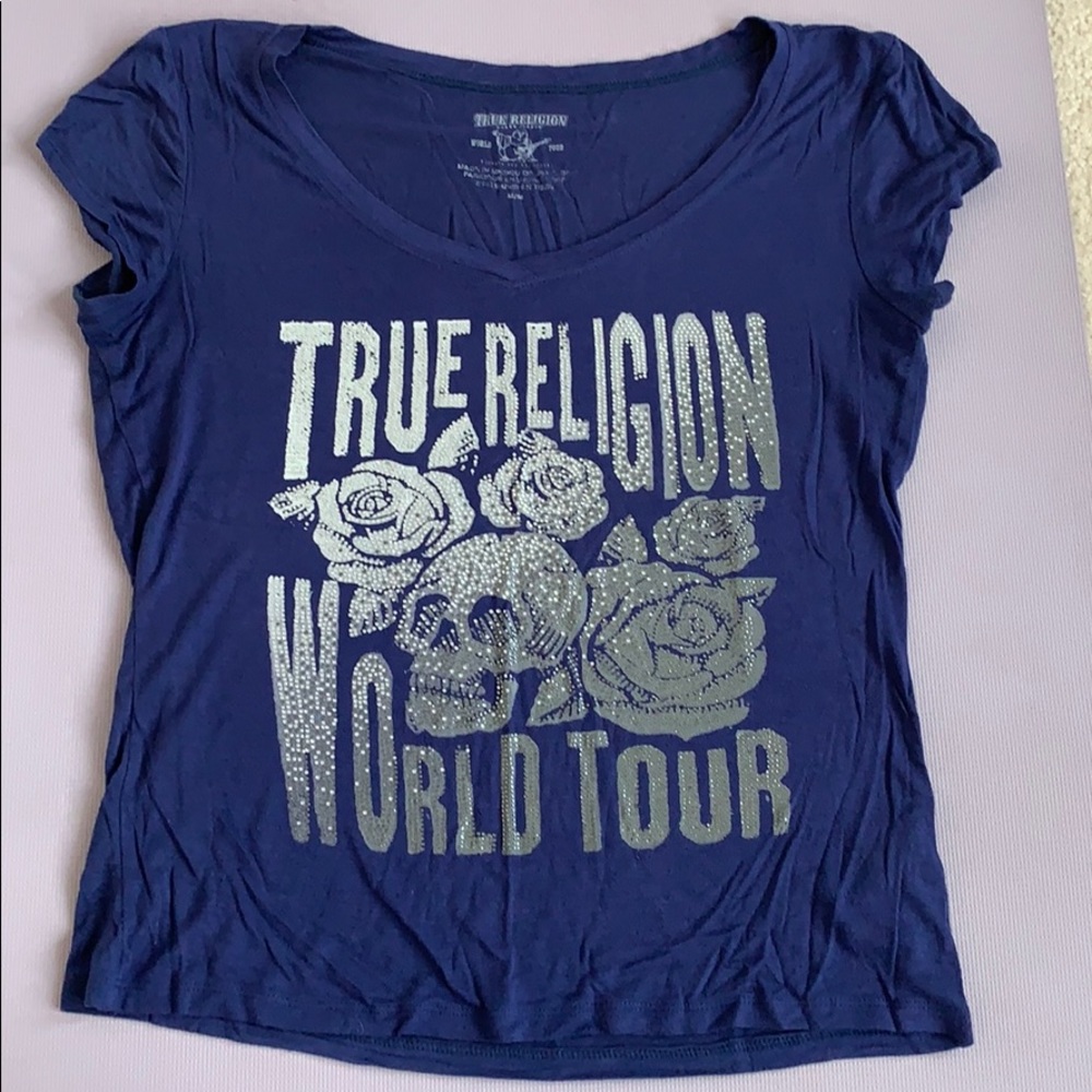 True Religion T Shirt with crystals (navy)